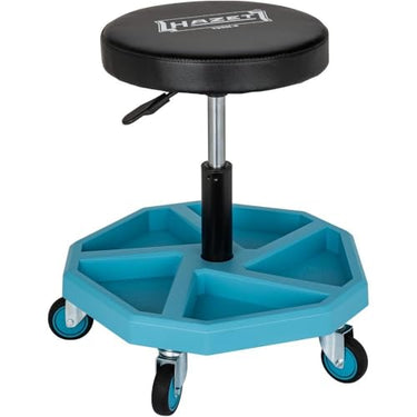 HAZET Arbeitssitz 195N-4, stabile Vierkant-Rohrrahmenkonstruktion, 5 Leichtlaufrollen 75 mm, höhenverstellbar 430-550 mm, belastbar bis 150 kg, großes Sitzkissen 350 mm im Sale